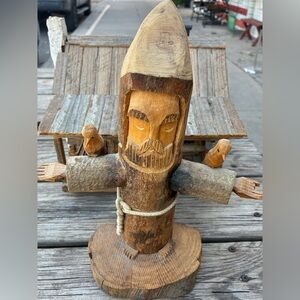 Vintage Ben Ortega St Francis Carved Wood Statue